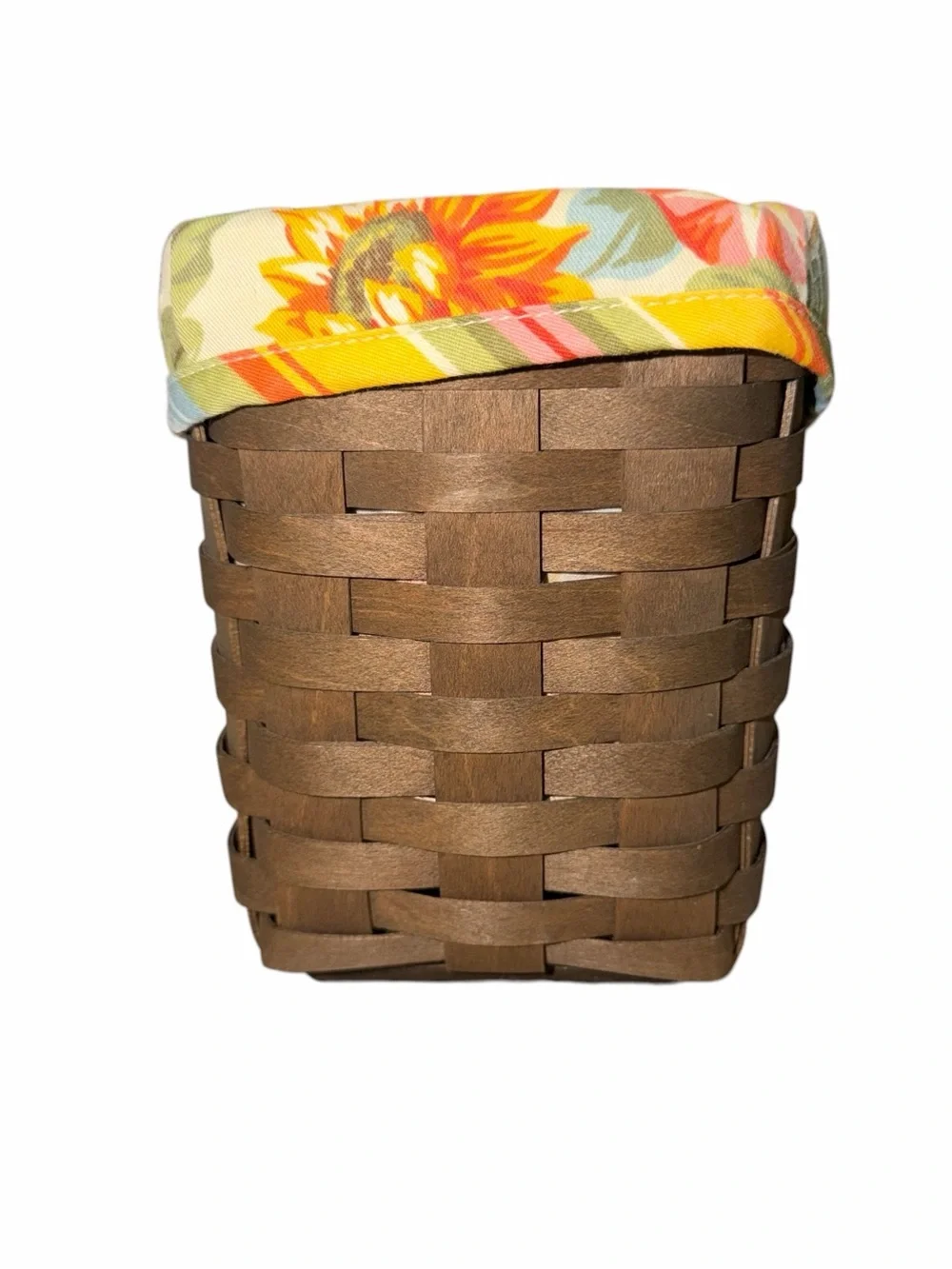 Longaberger Floral Lined Woven Accent Basket
